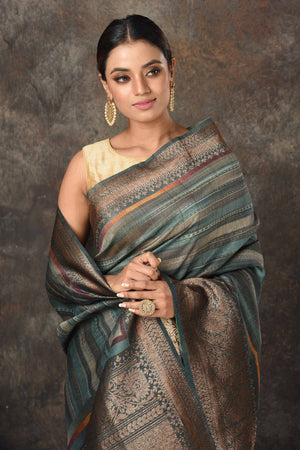 Buy Silk Tussar Block Printed Sari for Women Online at Fabindia | 10677363