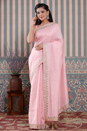 Light Pink Color Rangoli Silk Swarovski Saree – Mohi fashion