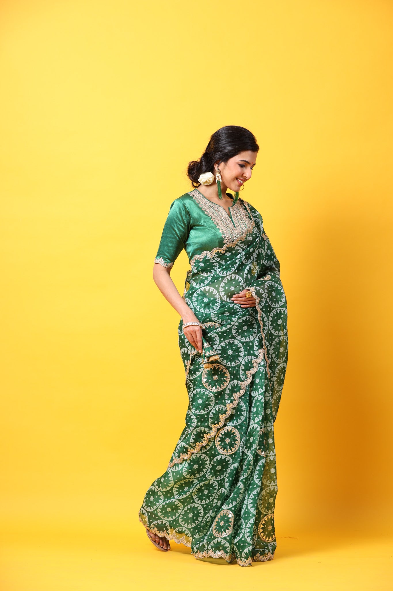 Lemon Ginger Green and Blue Zari Woven Kanjivaram Saree – MySilkLove