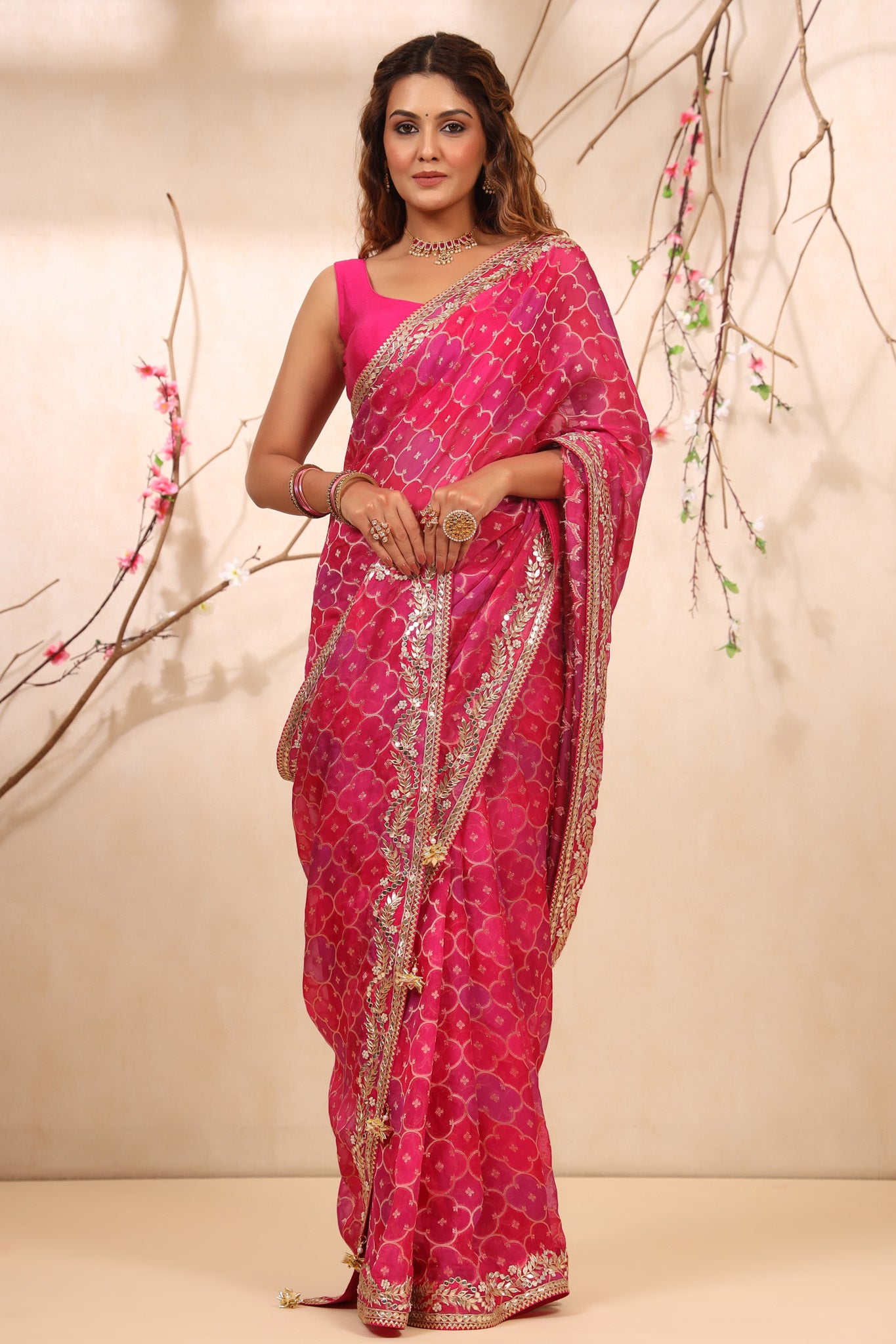 Blush Pink Banarasi Saree – RawaazFashion