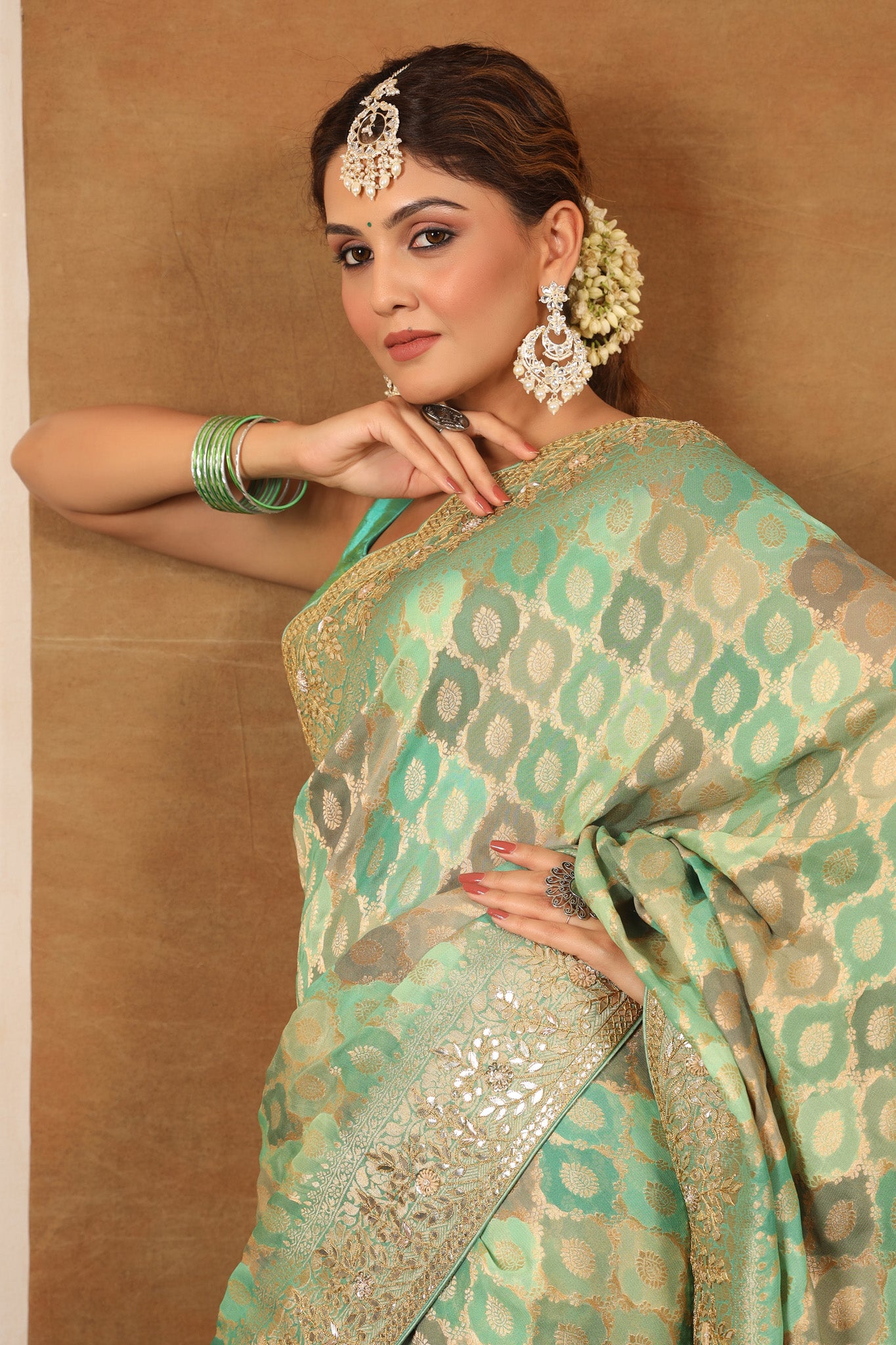 Pastel Green Colour Satin Silk Saree – nandikasarees.co.uk