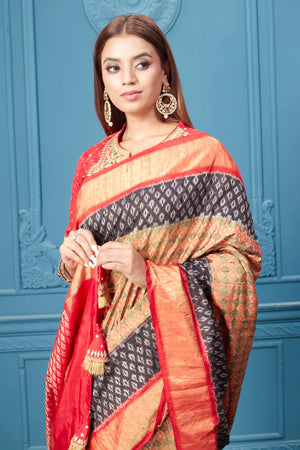 Shop Bottle Green Banarasi Silk Meenakari Woven Patola Saree Festive Wear  Online at Best Price | Cbazaar