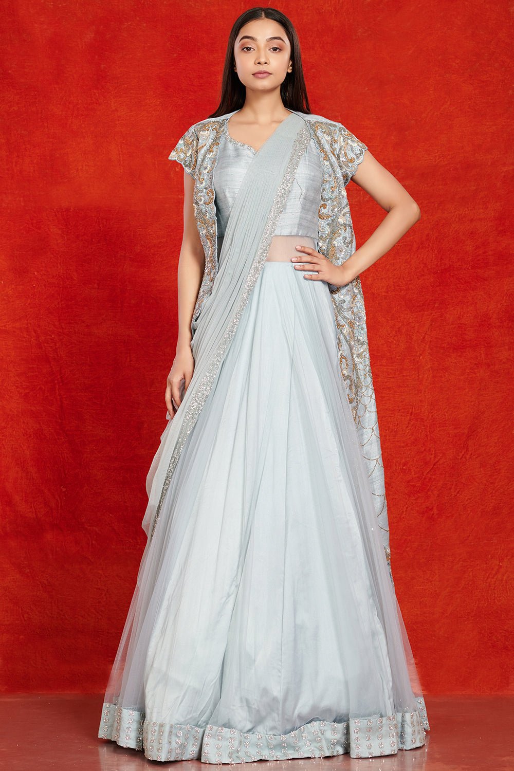 White - Thread Work - Lehenga Cholis: Buy Indian Lehenga Outfits Online |  Utsav Fashion